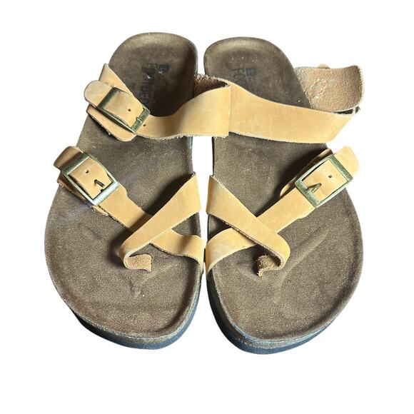 White Mountain Women's Footbeds Sandals Tan Suede Adjustable Comfort Size 8M - Picture 4 of 12